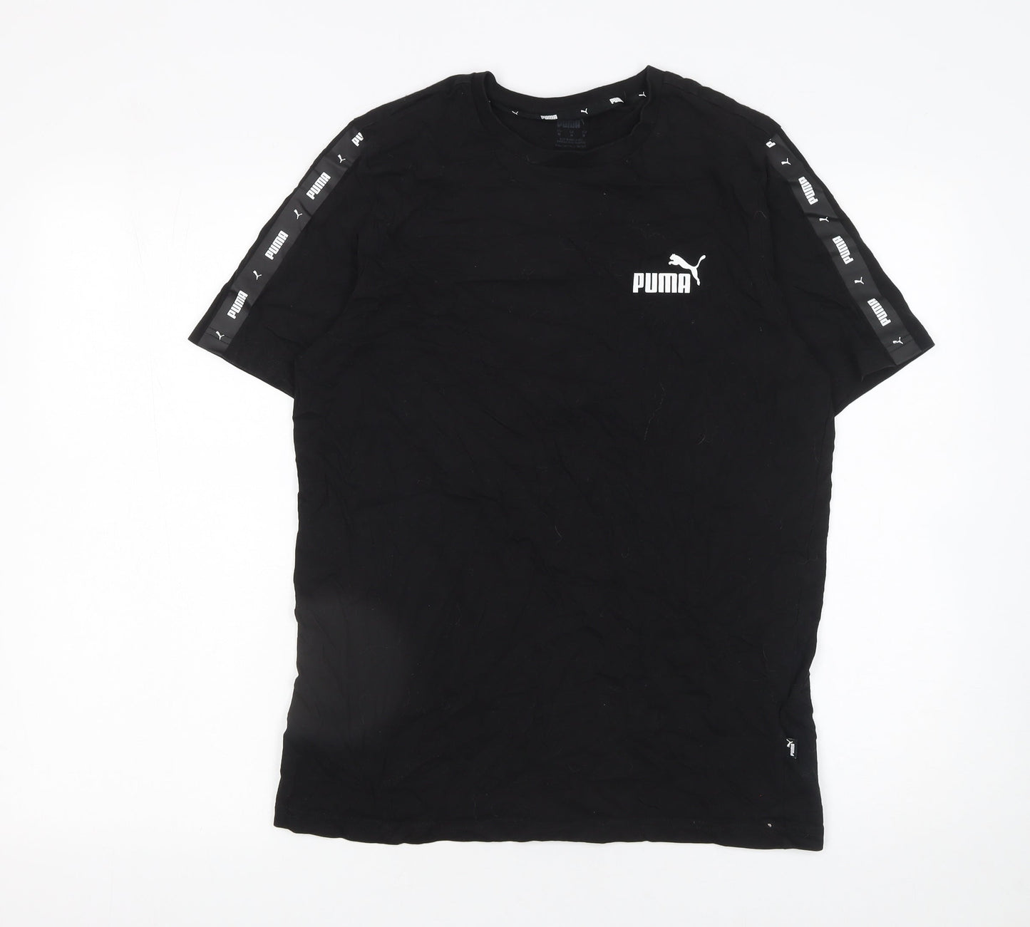 Puma Men's Black Short Sleeve Crew Neck Logo T-Shirt Size M