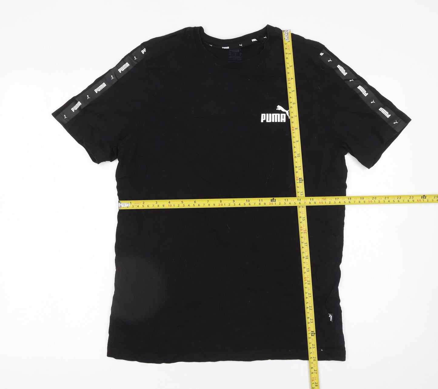 Puma Men's Black Short Sleeve Crew Neck Logo T-Shirt Size M