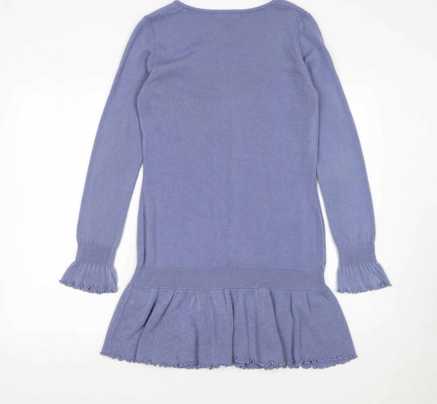 Marks and Spencer Per Una Women's Purple Ruffle Hem Long Sleeve Cardigan Size 12