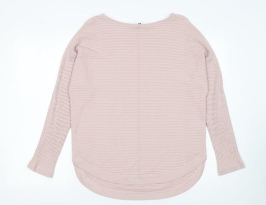 Principles Women Pink Size 12 Ribbed Boat Neck Pullover Jumper