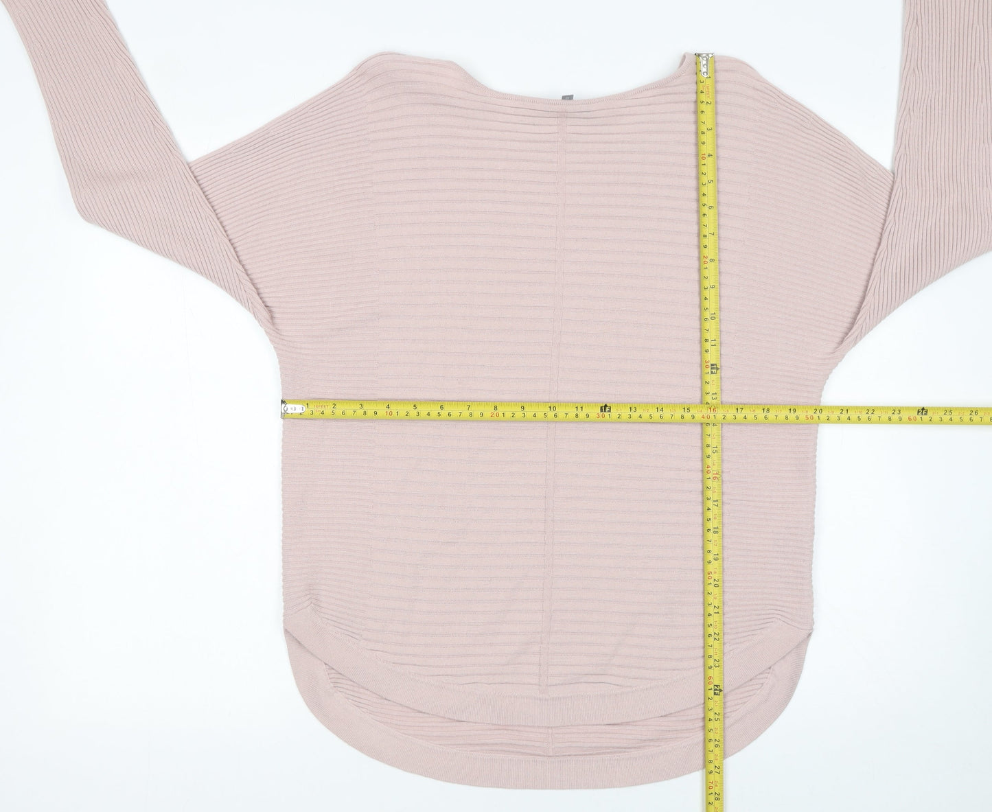 Principles Women Pink Size 12 Ribbed Boat Neck Pullover Jumper