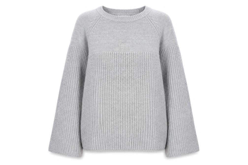 Red Herring Women’s Grey Long Sleeve Chunky Knit Jumper Size 14