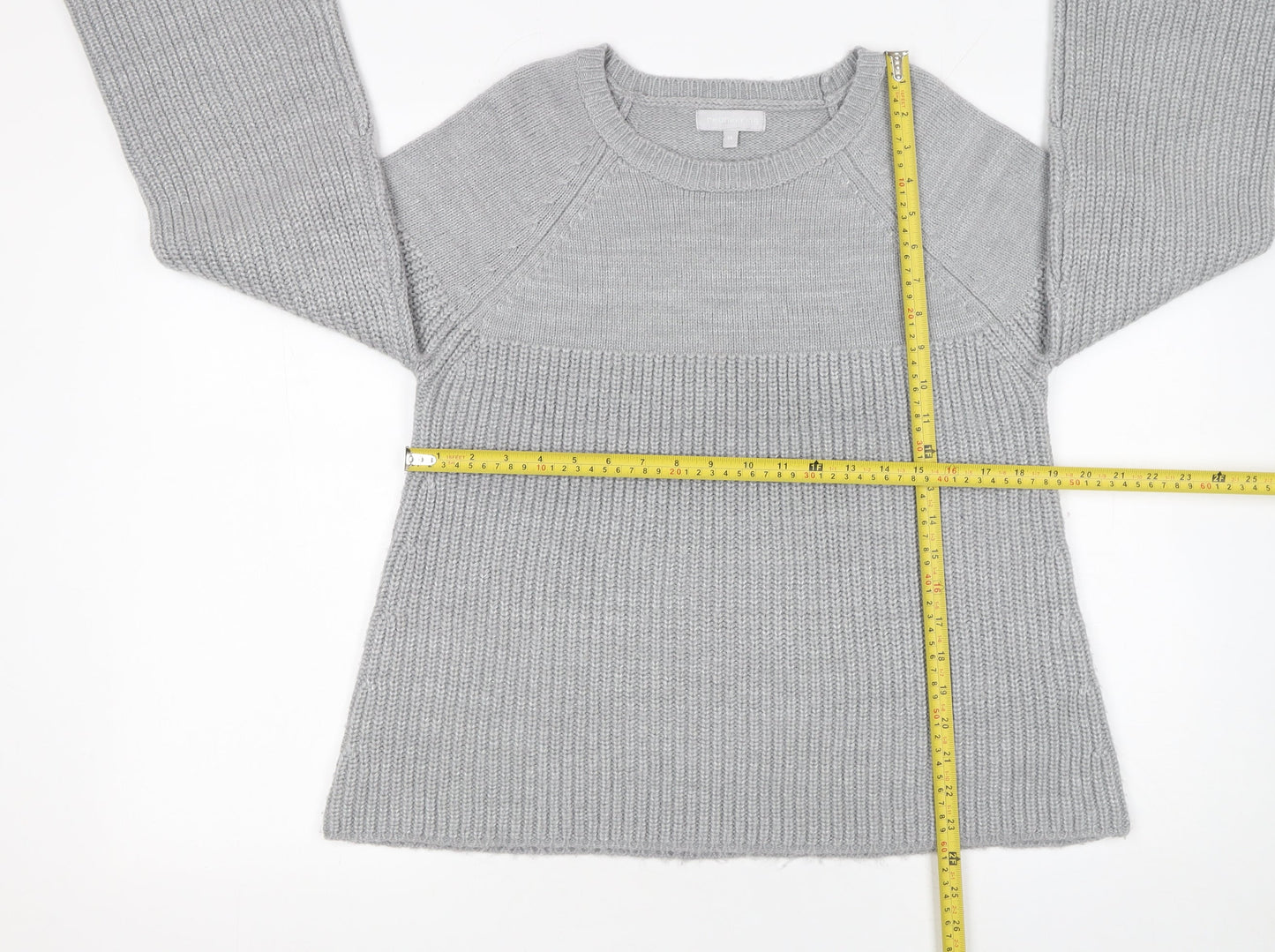 Red Herring Women’s Grey Long Sleeve Chunky Knit Jumper Size 14