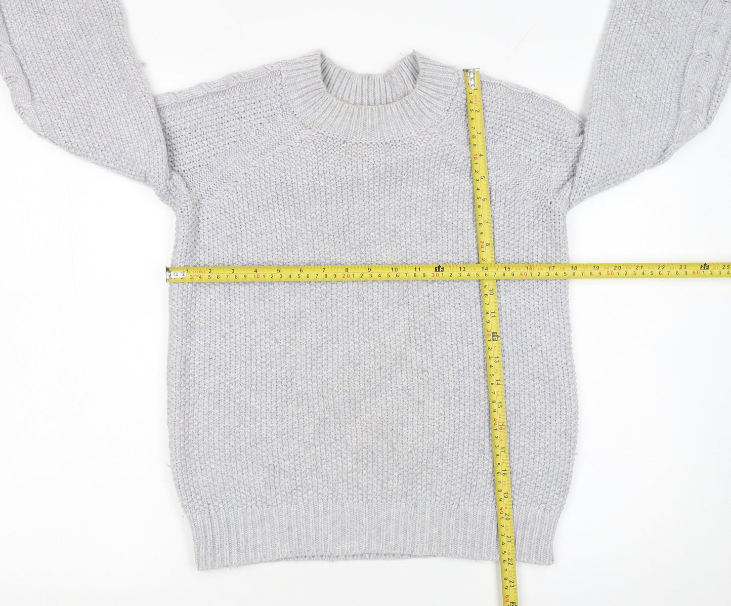 Boden Women Grey Chunky Knit Wool Blend Pullover Jumper XS