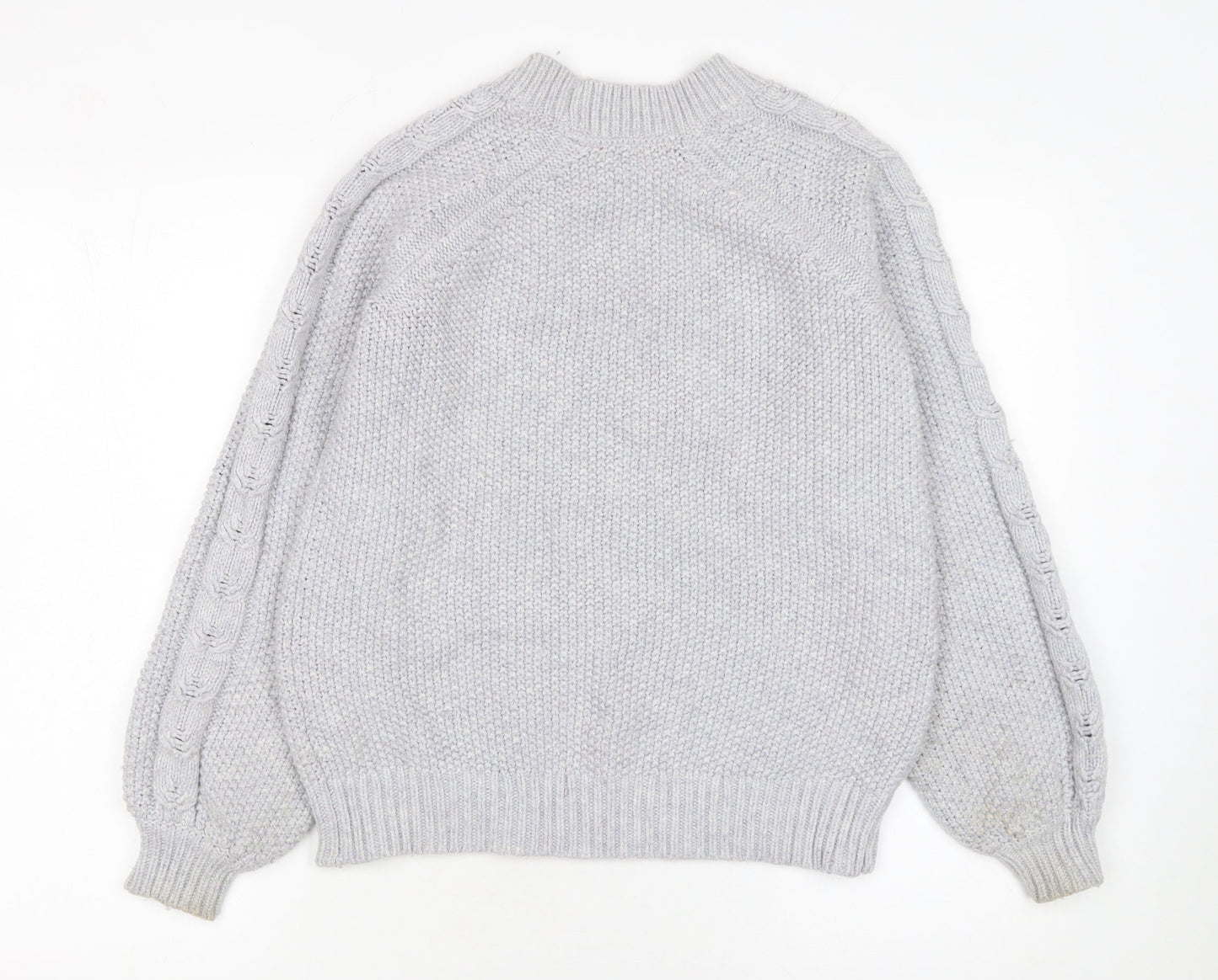 Boden Women Grey Chunky Knit Wool Blend Pullover Jumper XS
