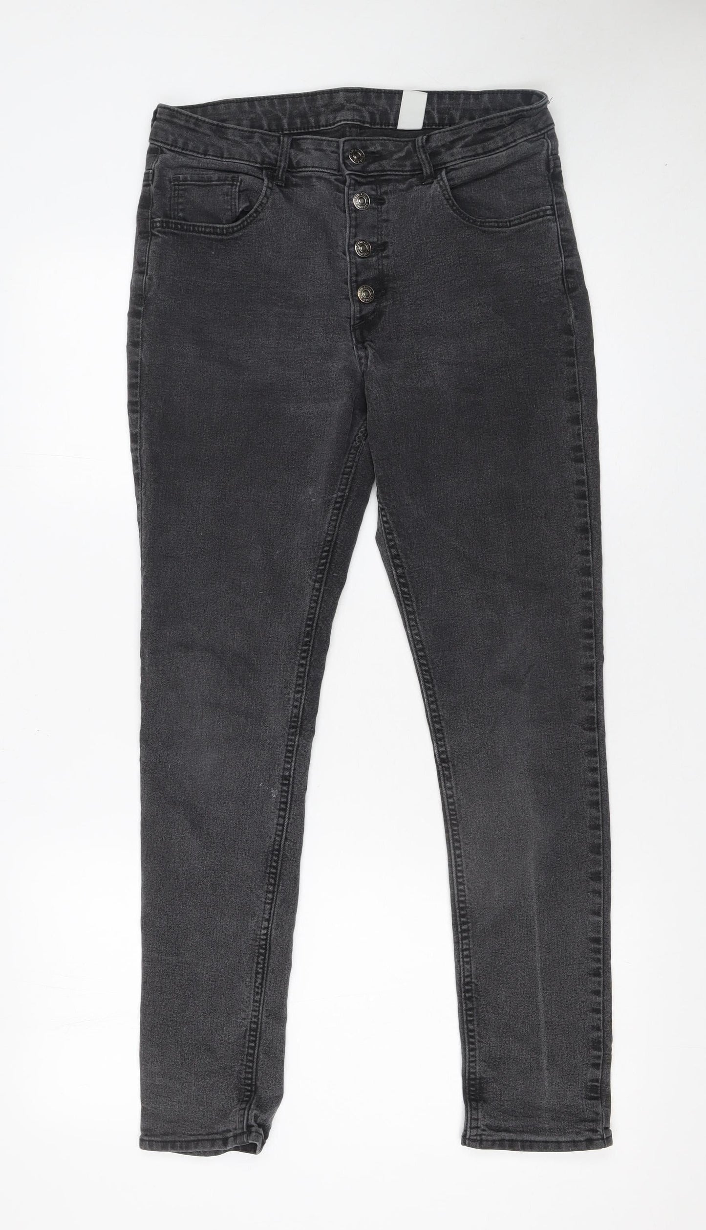 &Denim Women Grey High Rise Skinny Ankle Jeans Size 14