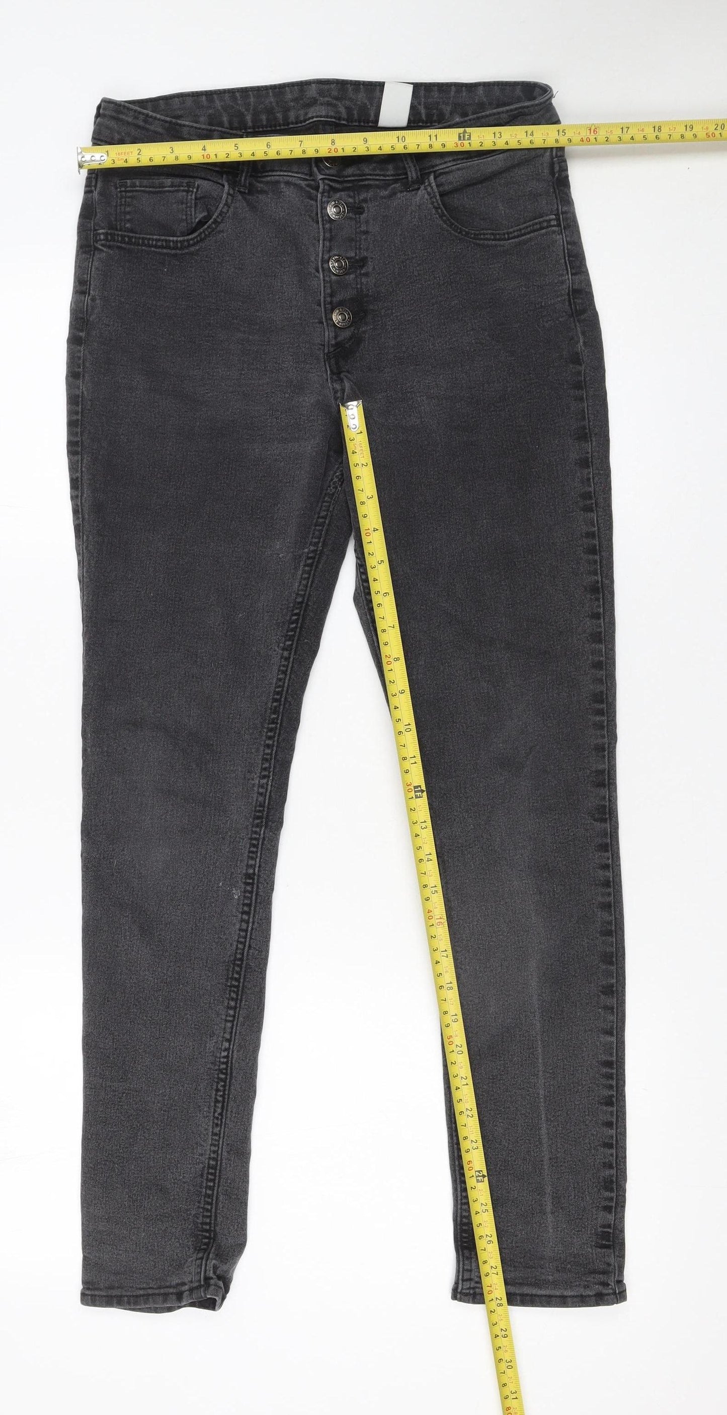 &Denim Women Grey High Rise Skinny Ankle Jeans Size 14