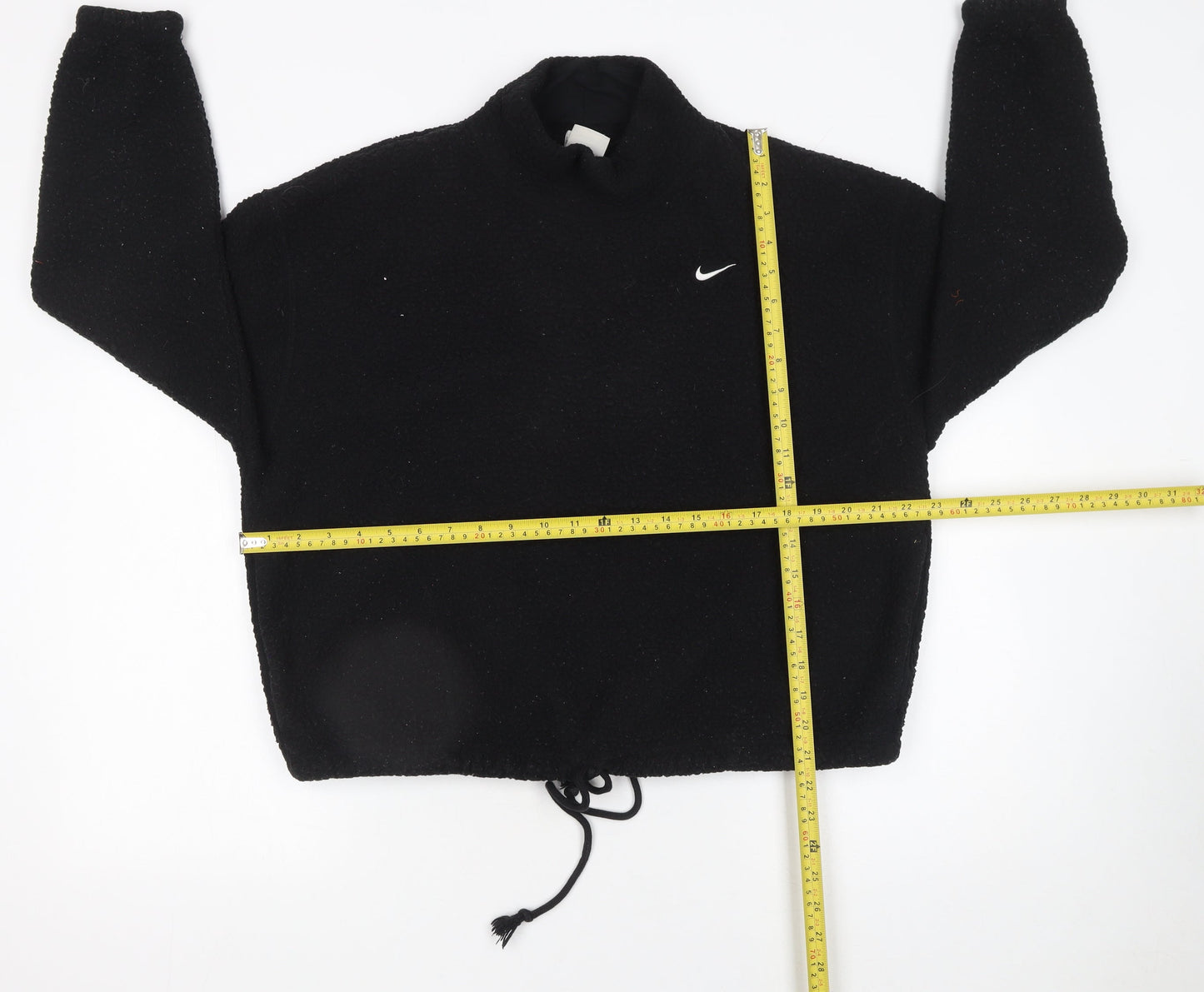 Nike Women's Black Therma-Fit Pullover Sweatshirt M Drawstring Fleece