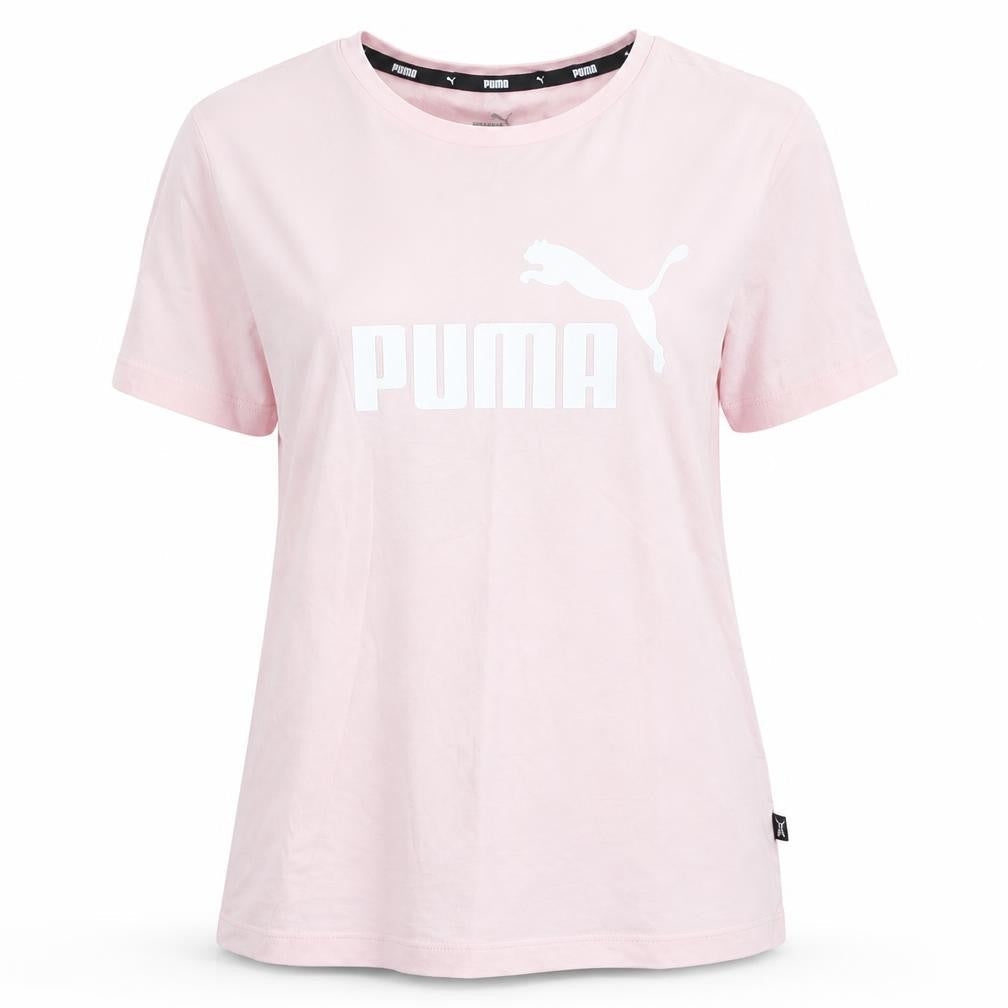 Puma Womens Pink Basic Logo T-Shirt Size M Short Sleeve Crew Neck