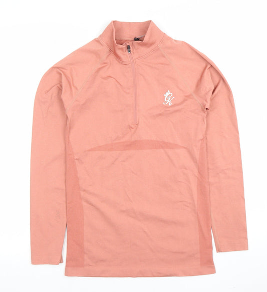 Gym King Women's Pink 1/4 Zip Long Sleeve Activewear Top Size 8