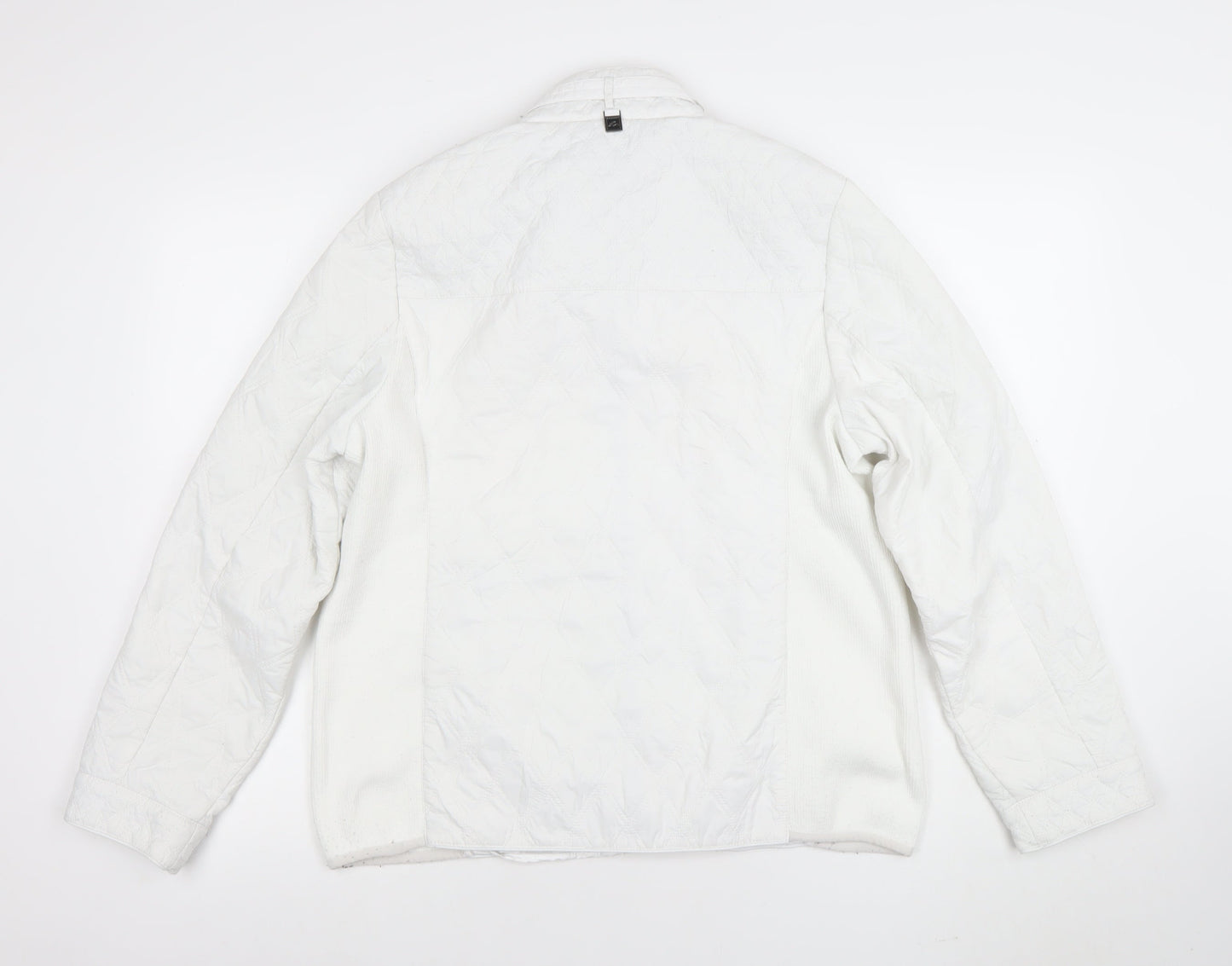 Normann Women White Quilted Mid-Length Jacket Size 12