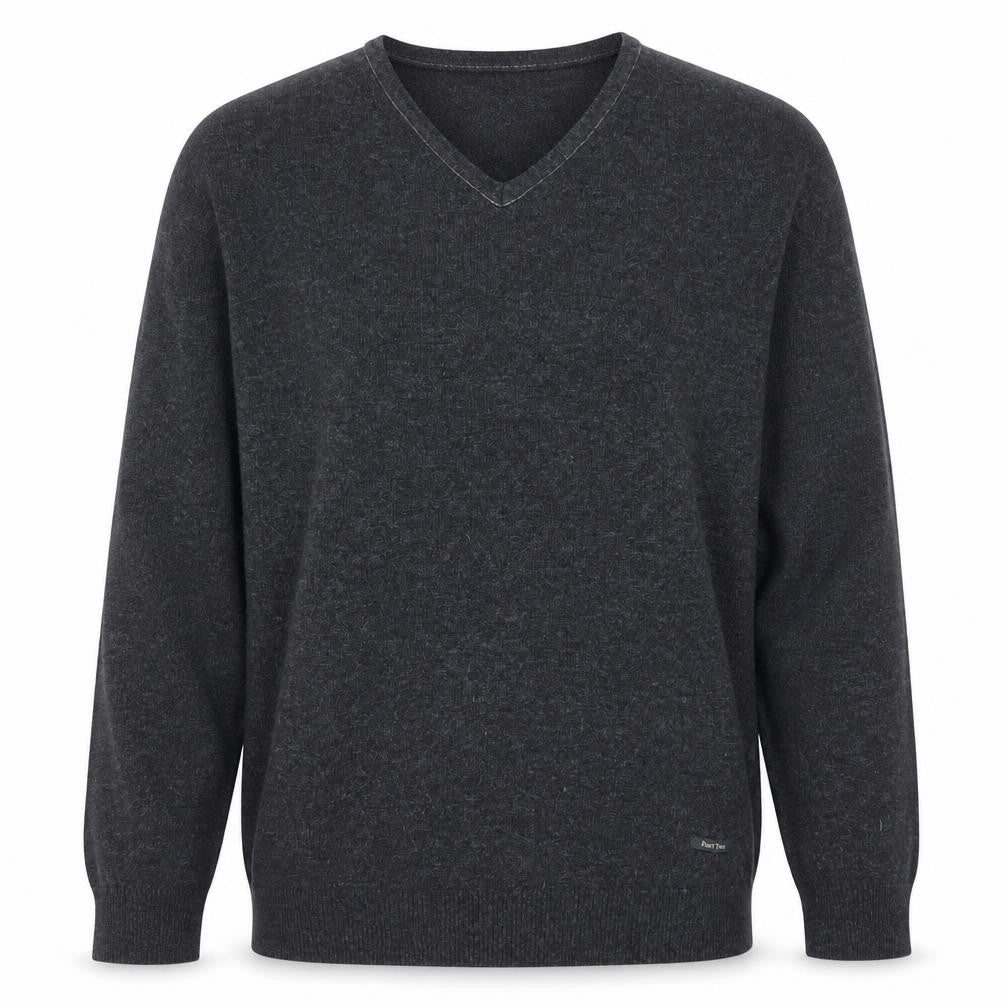 Part Two Mens Grey Lambswool V-Neck Jumper Size M