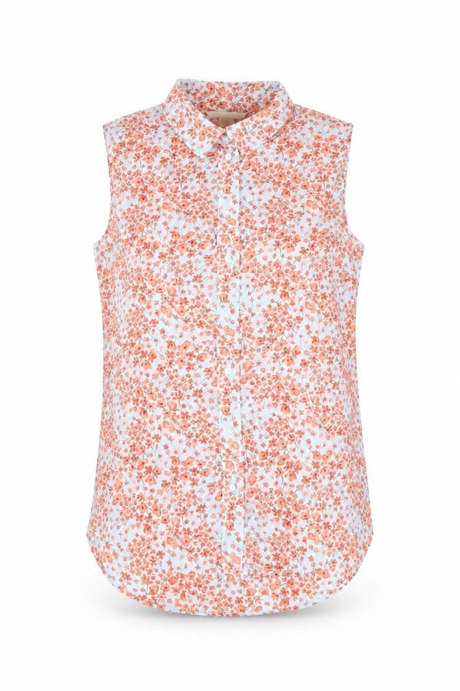 H&M Women's Multicoloured Floral Sleeveless Button-Up Blouse Size 8