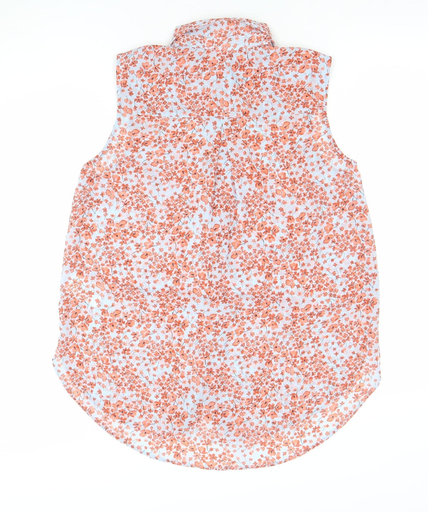 H&M Women's Multicoloured Floral Sleeveless Button-Up Blouse Size 8