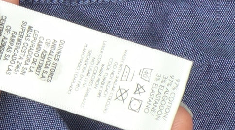 Paul Costelloe Living Men's Blue Regular Fit Cotton Shirt L Long Sleeve