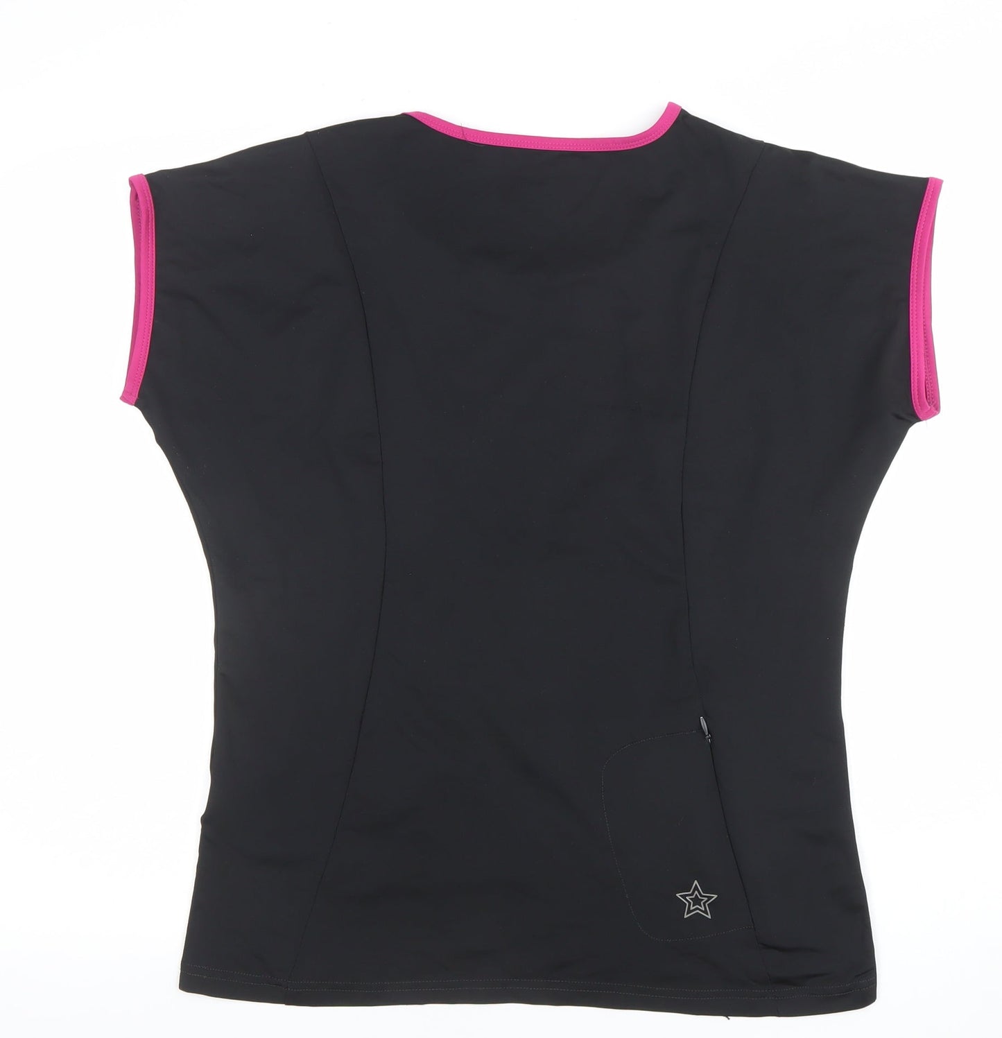 Crivit Sports Black Pink Trim Short Sleeve T-Shirt M