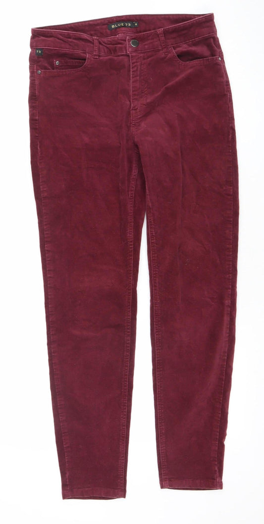 Blue 73 Womens Red Corduroy Skinny Jeans Size 8