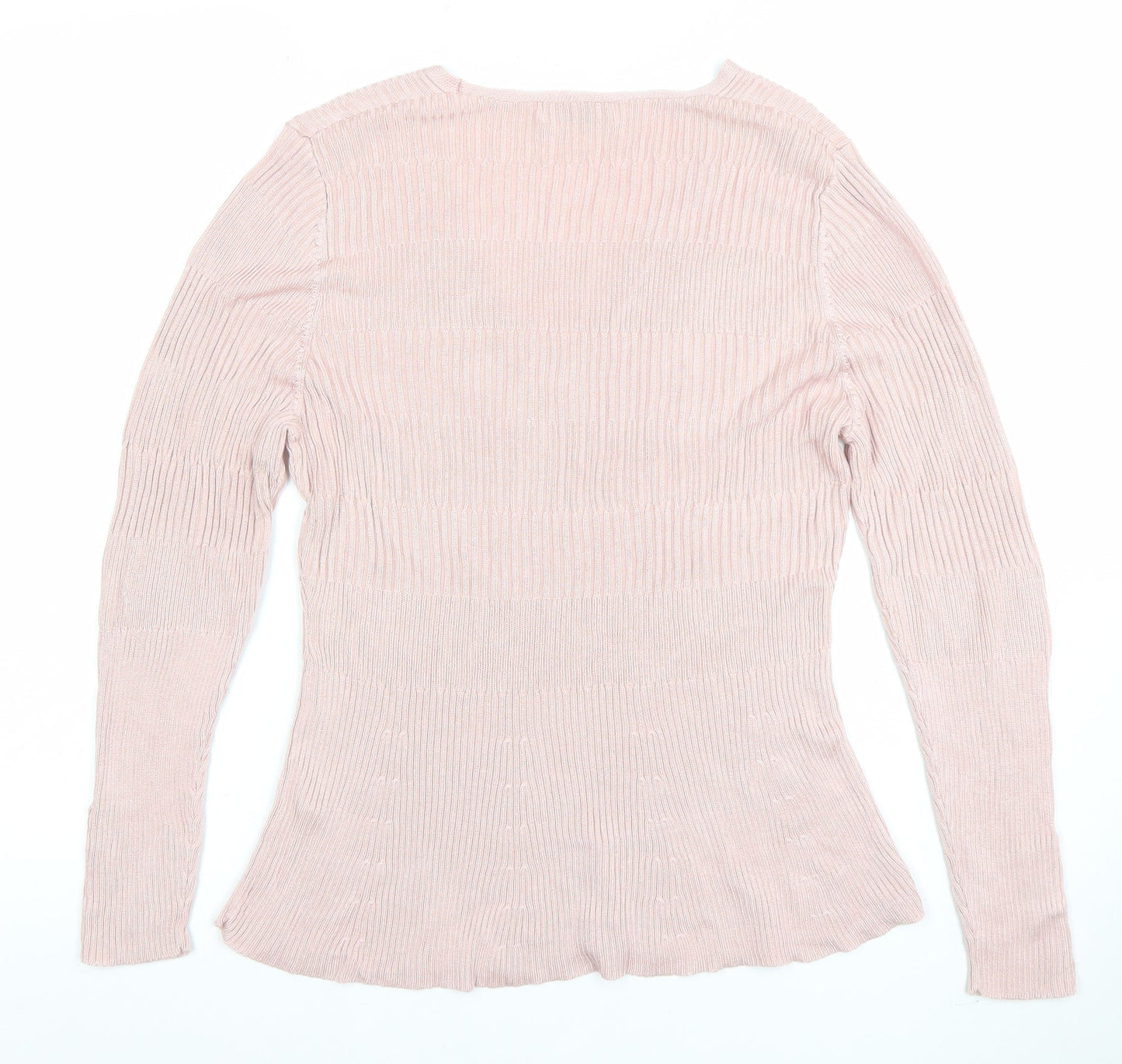Marks and Spencer Per Una Pink V-Neck Slim Fit Knit Jumper Women's UK 16