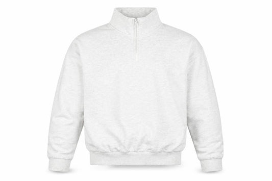Boohoo Men's Grey 1/4 Zip High Neck Pullover Sweatshirt L