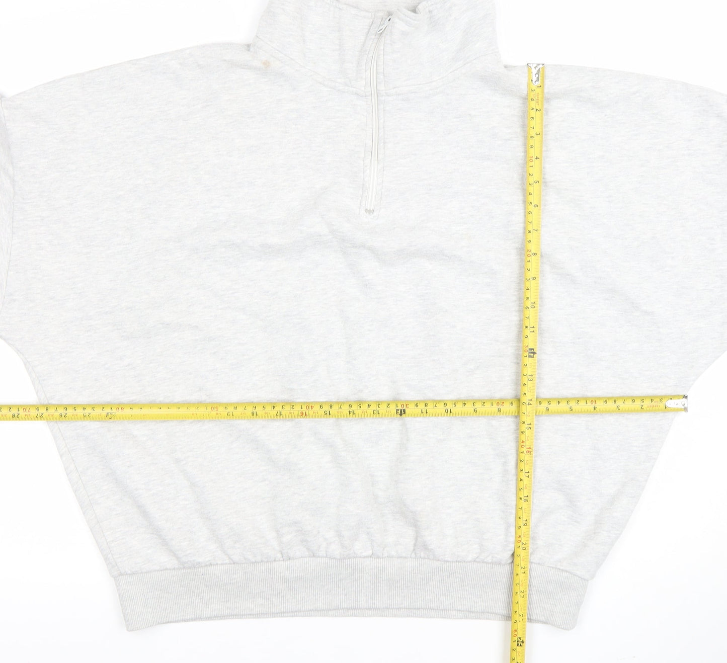 Boohoo Men's Grey 1/4 Zip High Neck Pullover Sweatshirt L