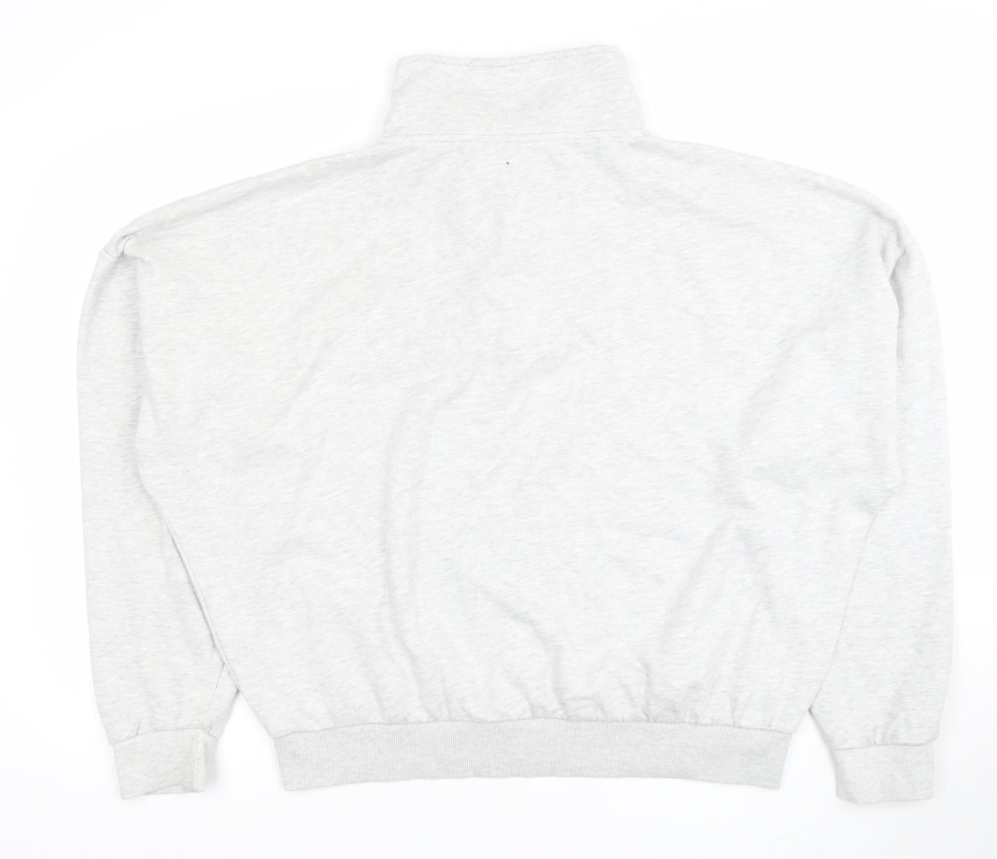 Boohoo Men's Grey 1/4 Zip High Neck Pullover Sweatshirt L