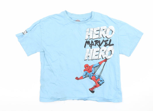 Spider-Man Boys Blue 6-7 Years Marvel Hero Graphic Cotton T-Shirt
