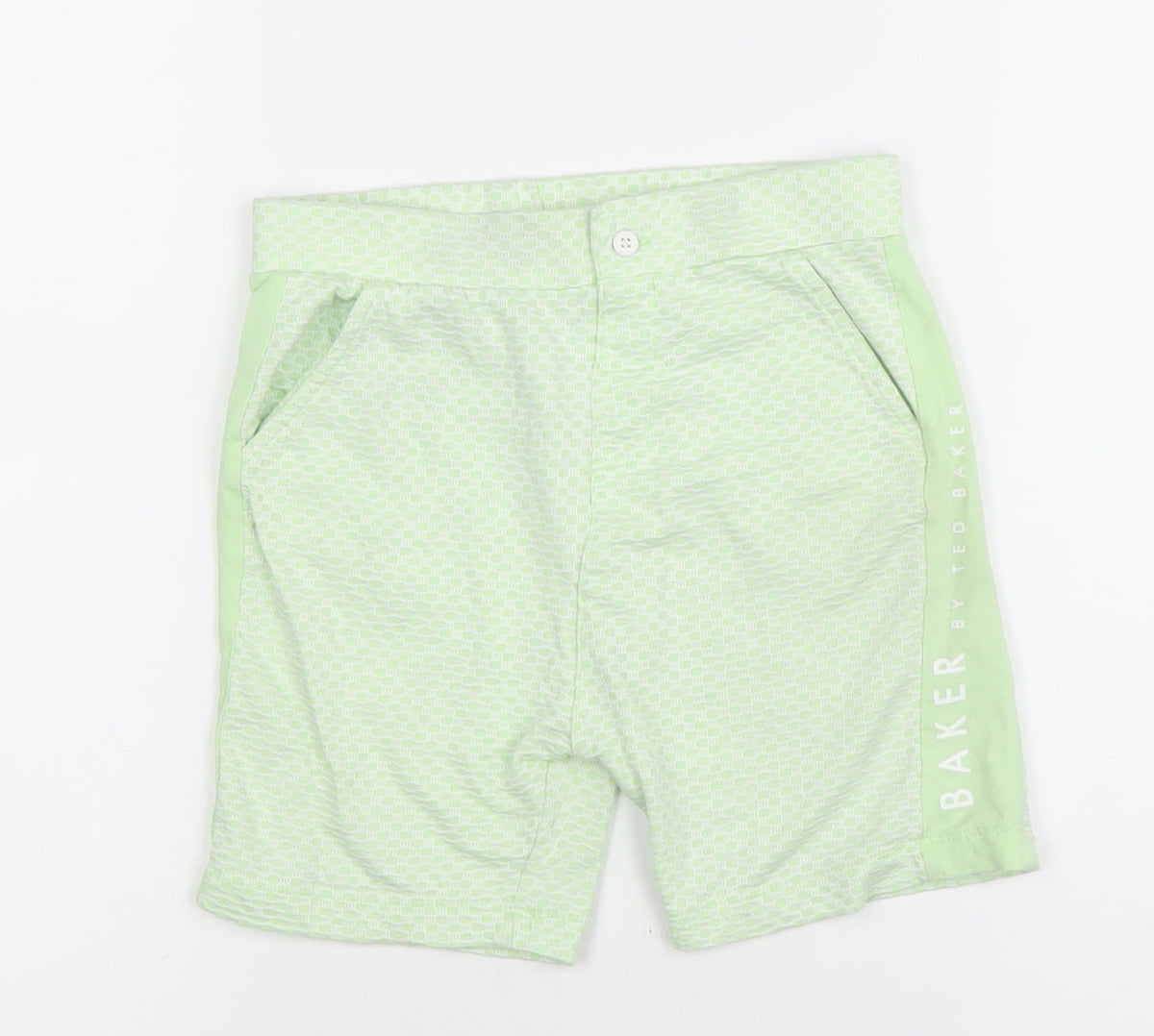 Ted Baker Boys Green Chino Shorts 8 Years Cotton Blend Summer Casual