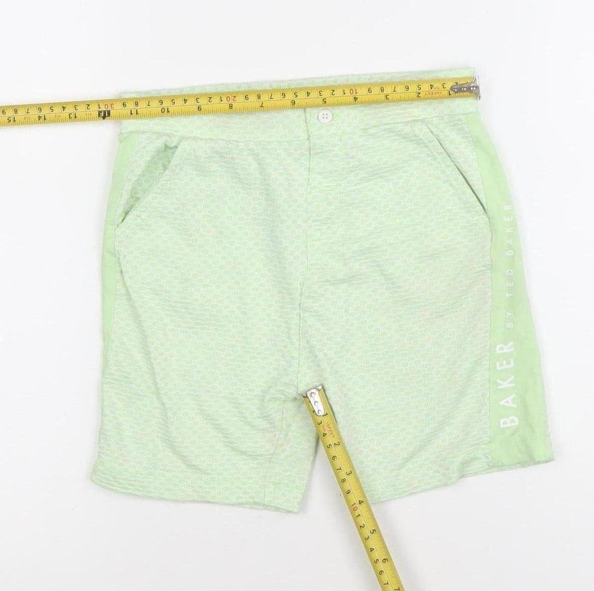 Ted Baker Boys Green Chino Shorts 8 Years Cotton Blend Summer Casual