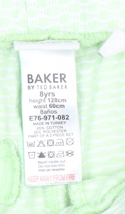 Ted Baker Boys Green Chino Shorts 8 Years Cotton Blend Summer Casual