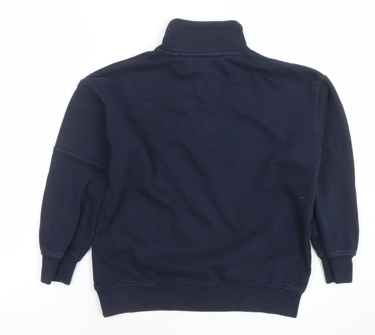NEXT Boys Navy 6-7 Years 1/4 Zip Sweatshirt Cotton Blend Pullover