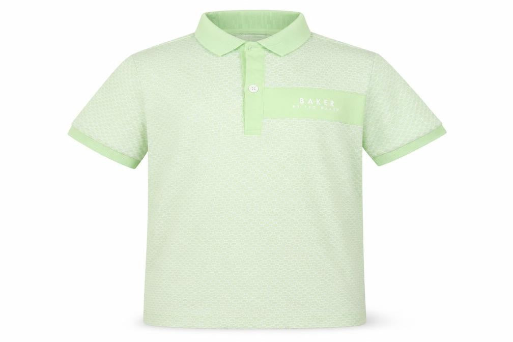 Ted Baker Boys Green Polo Shirt 8 Years Short Sleeve Cotton Blend