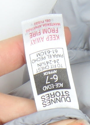Dunnes Stores Boys Grey Quilted Nylon Zip Bodywarmer 6-7 Years