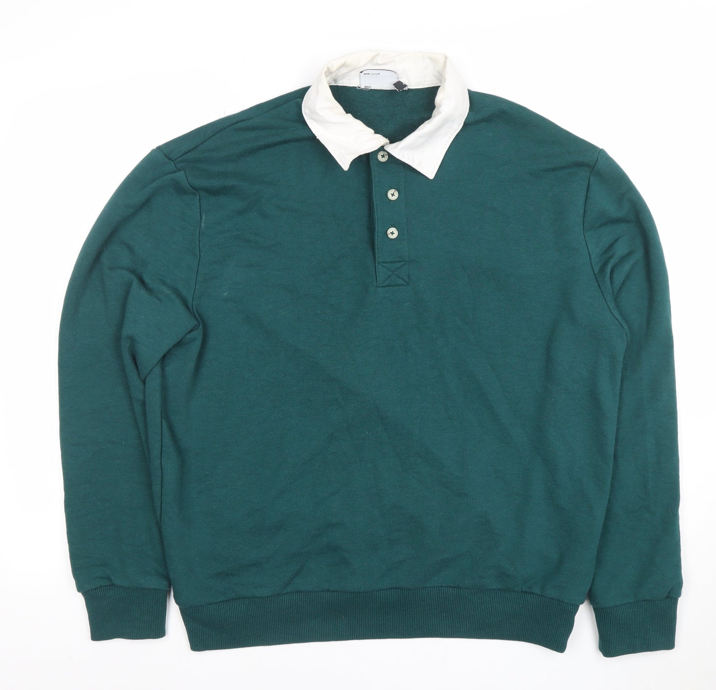 ASOS Men’s Green Collared Henley Sweatshirt Size M