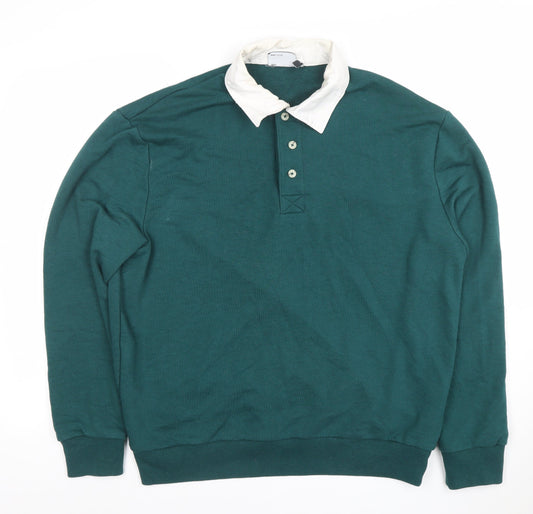 ASOS Men’s Green Collared Henley Sweatshirt Size M