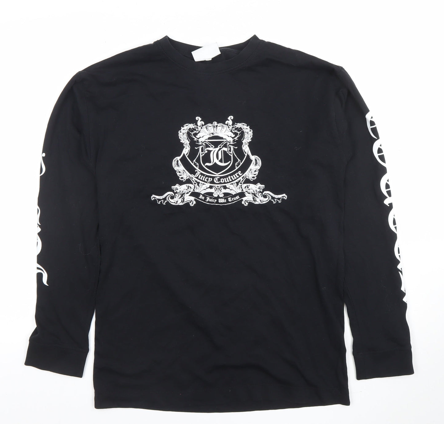 Juicy Couture Unisex Black XS Long Sleeve Logo Graphic T-Shirt