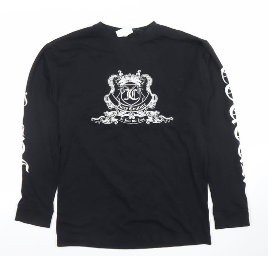 Juicy Couture Unisex Black XS Long Sleeve Logo Graphic T-Shirt