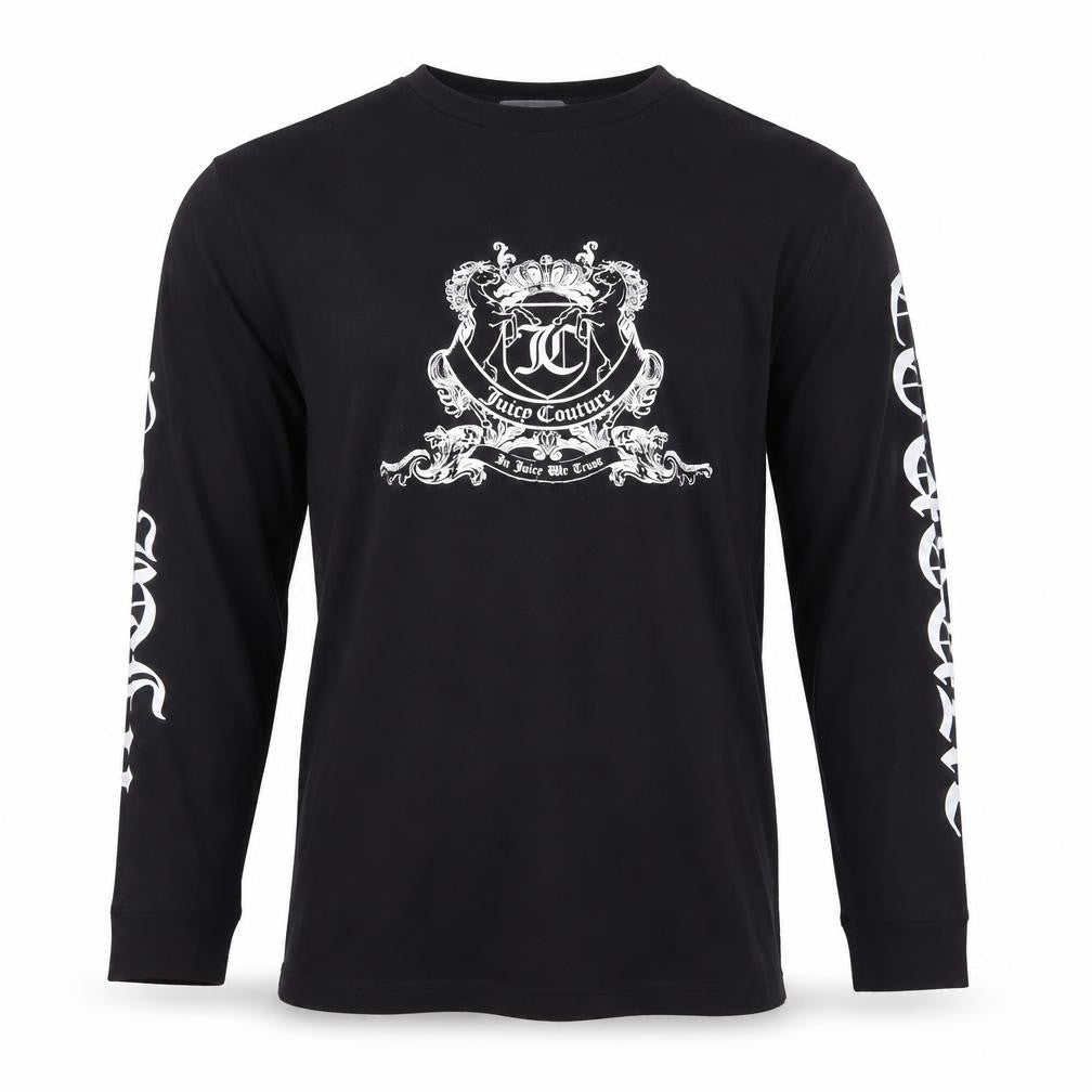 Juicy Couture Unisex Black XS Long Sleeve Logo Graphic T-Shirt