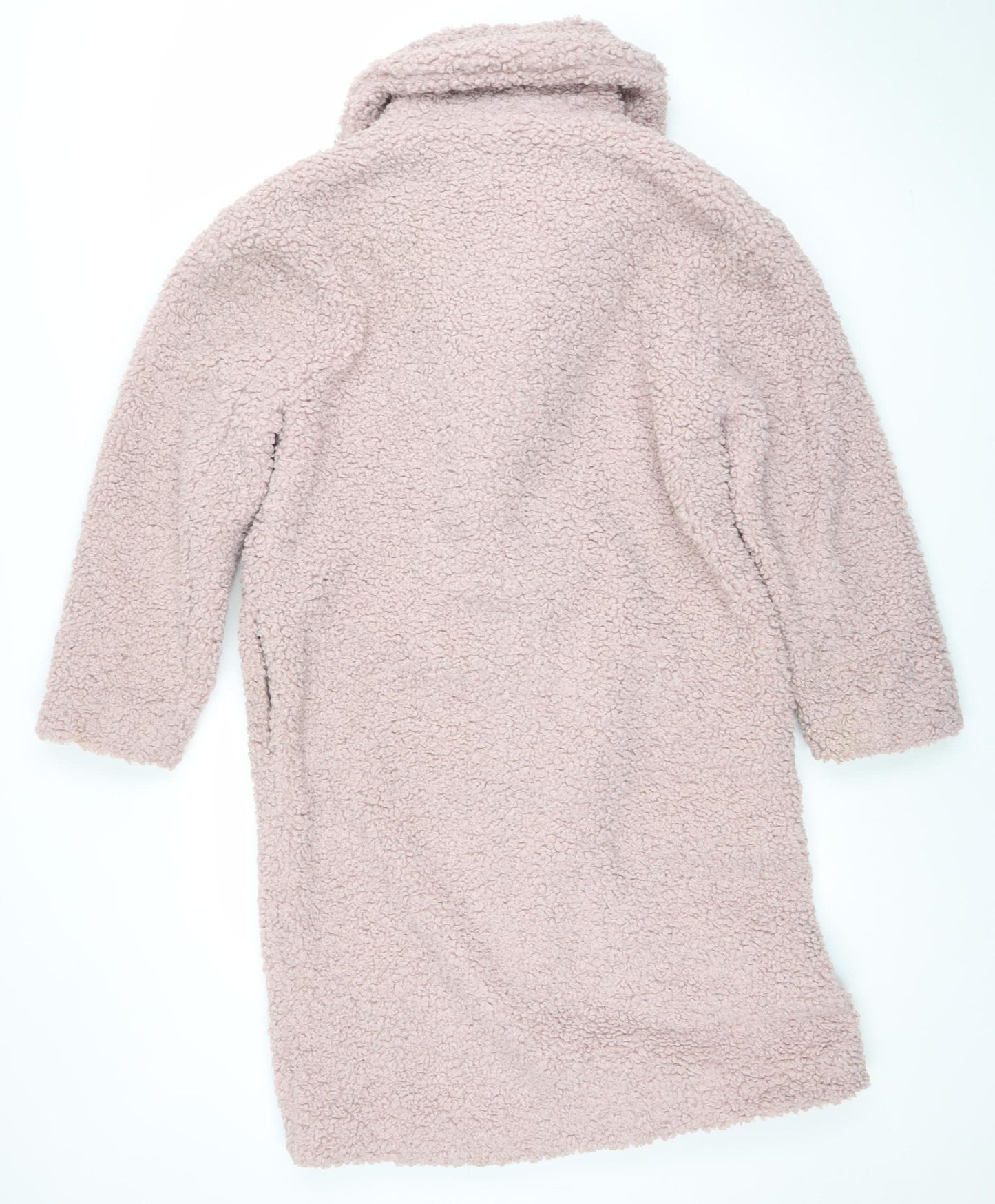 Gallery Women’s Pink Long Teddy Fleece Overcoat Size 8