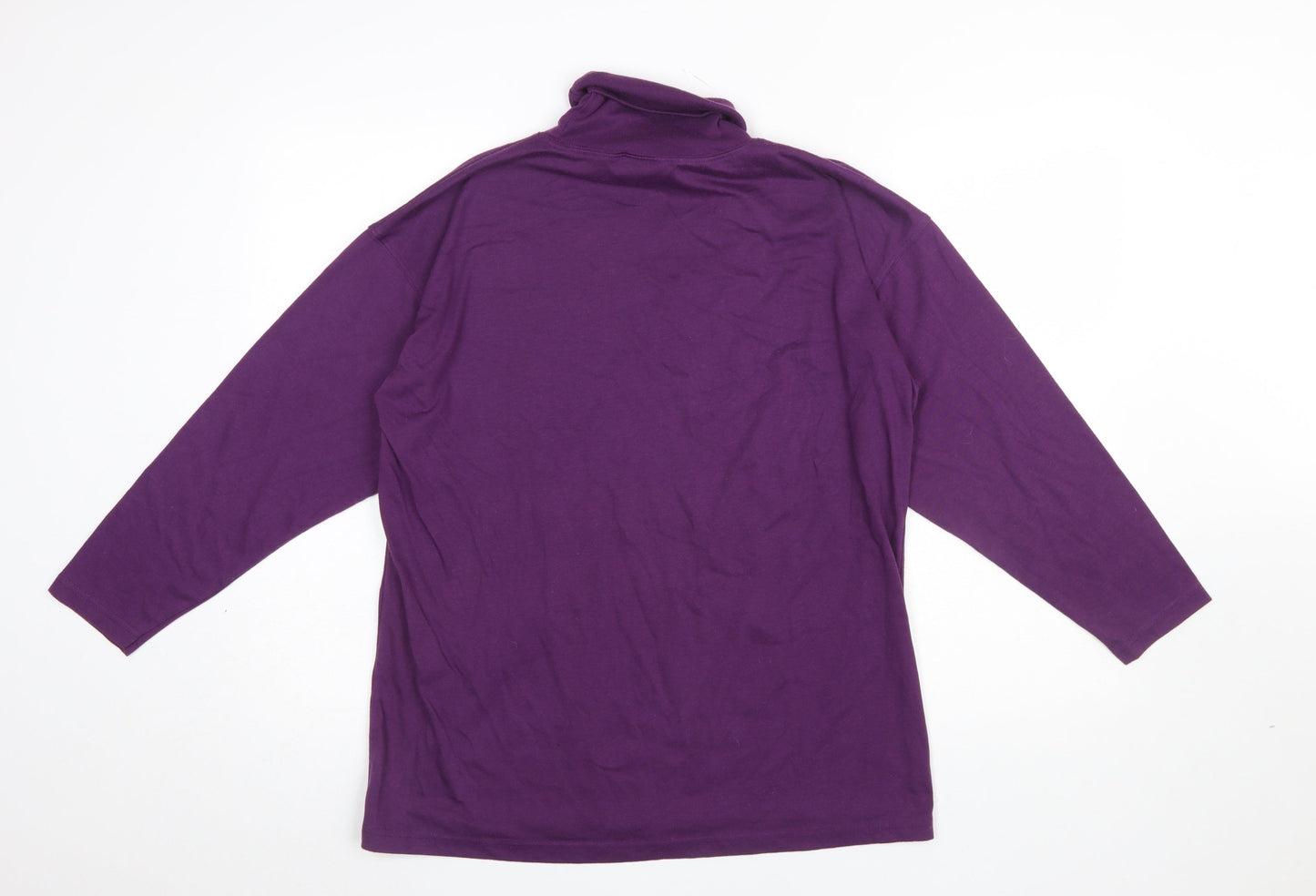 Nuggets Fashions Women's Purple Roll Neck Long Sleeve Top L