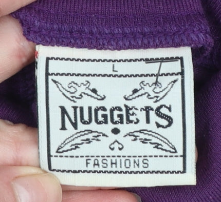 Nuggets Fashions Women's Purple Roll Neck Long Sleeve Top L