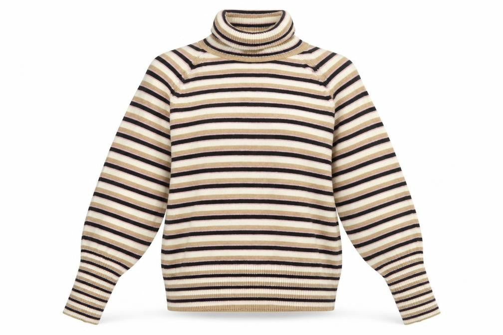 Marks & Spencer Women’s Multicoloured Striped Roll Neck Jumper Size S