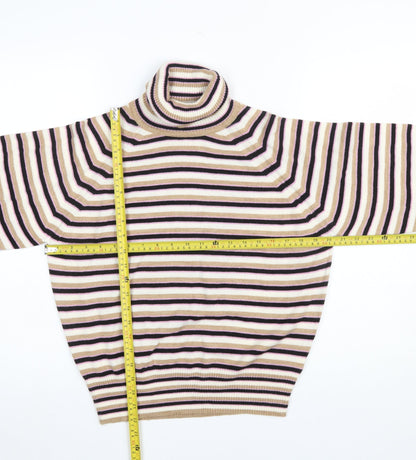Marks & Spencer Women’s Multicoloured Striped Roll Neck Jumper Size S