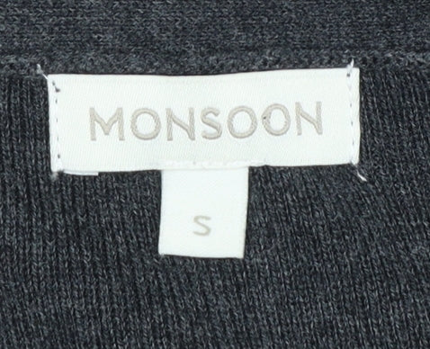 Monsoon Women’s Grey Knit Tie Front Cardigan Size S