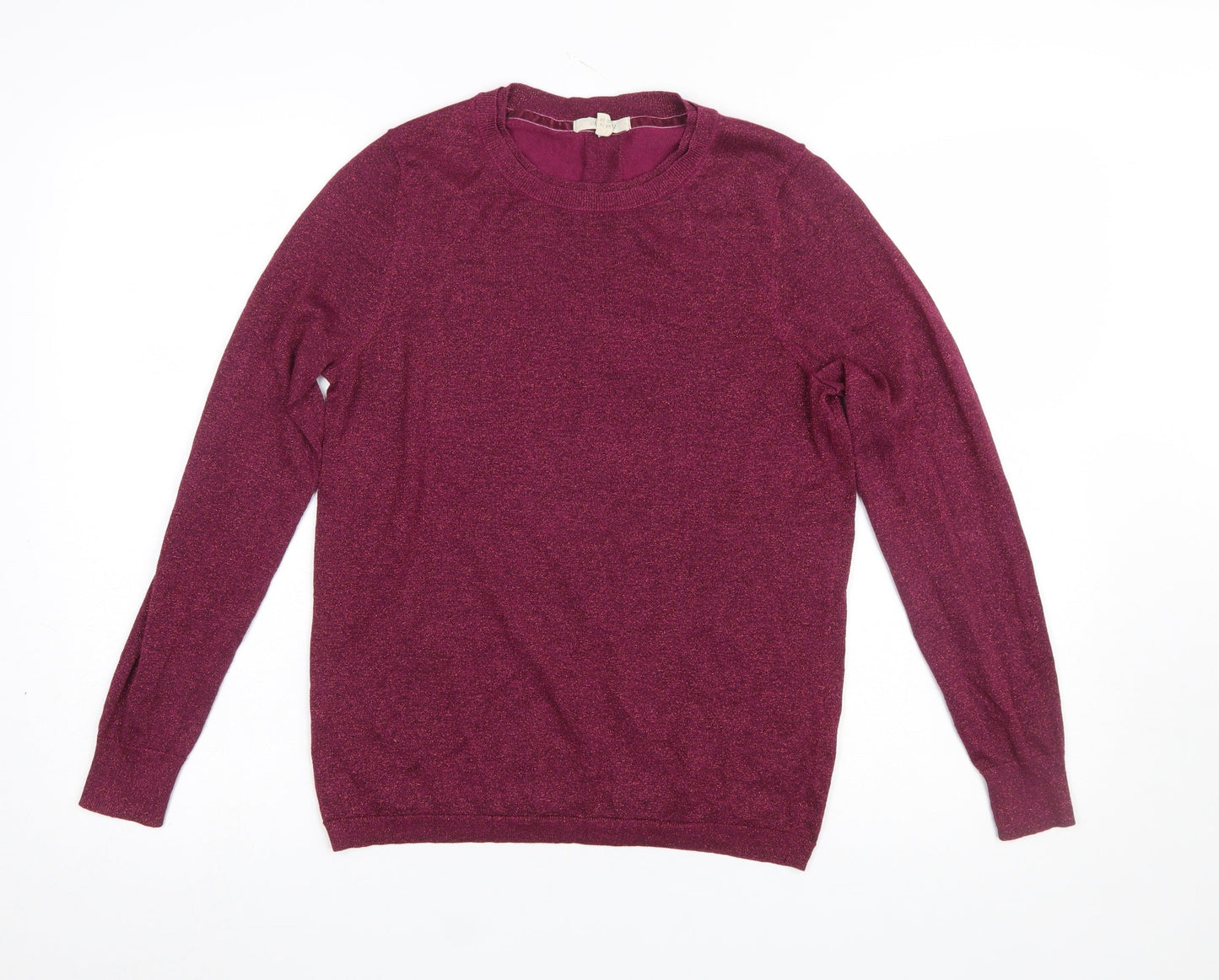 White Stuff Womens Purple Knit Crew Neck Jumper Size 10