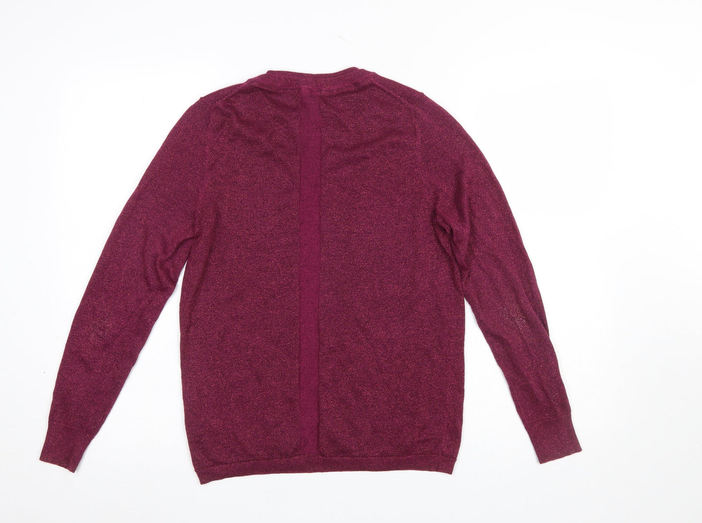 White Stuff Womens Purple Knit Crew Neck Jumper Size 10