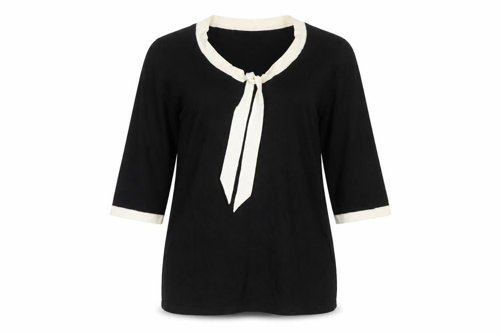 Pierre Cavallo Women Black Viscose Knit 3/4 Sleeve Pullover Jumper L
