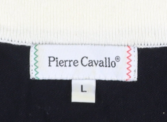 Pierre Cavallo Women Black Viscose Knit 3/4 Sleeve Pullover Jumper L