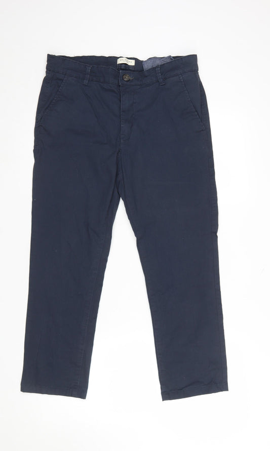 Selected Homme Men's Blue Slim Fit Cotton Chino Trousers W32 L30