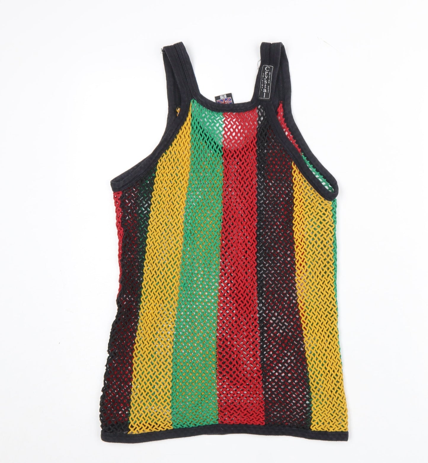 SPI Crystal Knit Wear Womens Multicoloured Striped Cotton Tank Top L