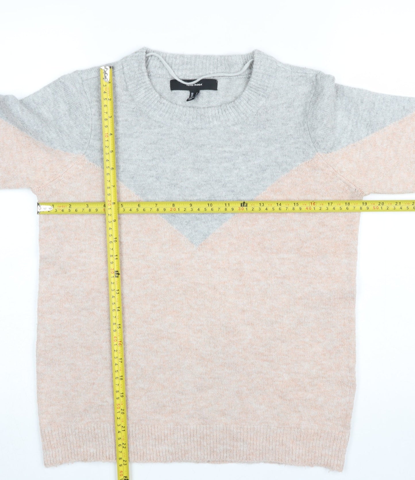 Vero Moda Women's Grey Beige Knit Pullover Jumper Size S